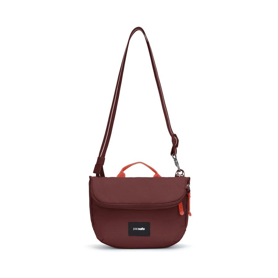 Pacsafe GO Anti-Theft Recycled Saddle Crossbody Bag Garnet Red Garnet Red