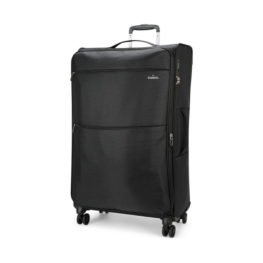 Caselite Ultra 55cm & 80cm Softside Luggage Set with Laptop Bag Black Black