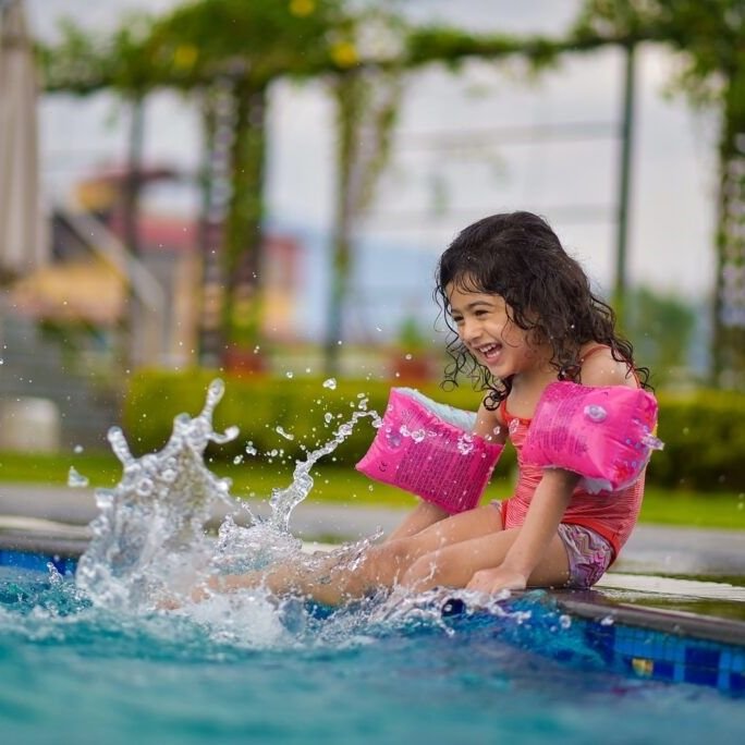child in pool