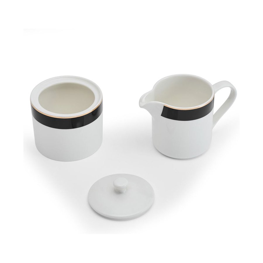 Mikasa Luxe Deco China Sugar Pot & Creamer Set White White