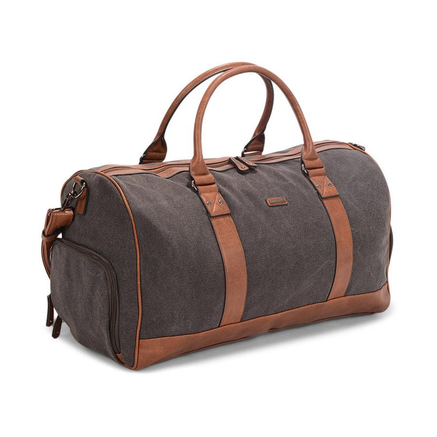 Pierre Cardin Cross Canvas Overnight Bag Black Black