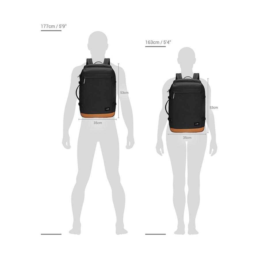 Pacsafe GO 44L Anti-Theft Recycled Carry-On Backpack Jet Black Jet Black