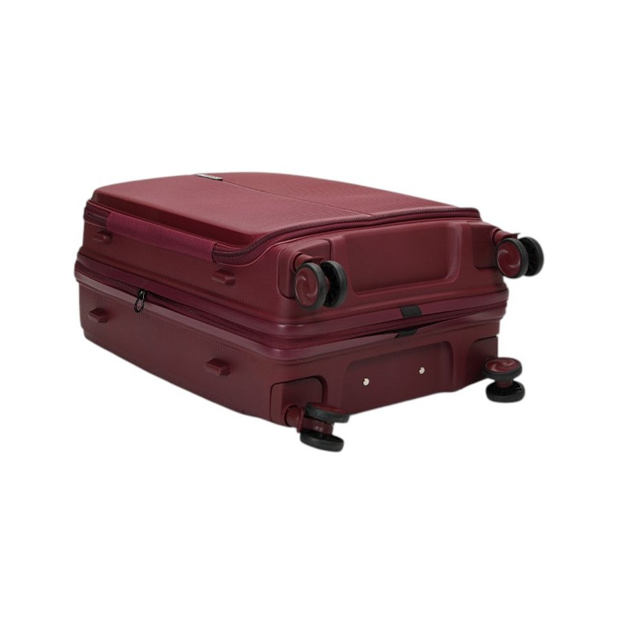 Caselite Venture 66cm Top Open Hardside Checked Suitcase Dark Red Dark Red
