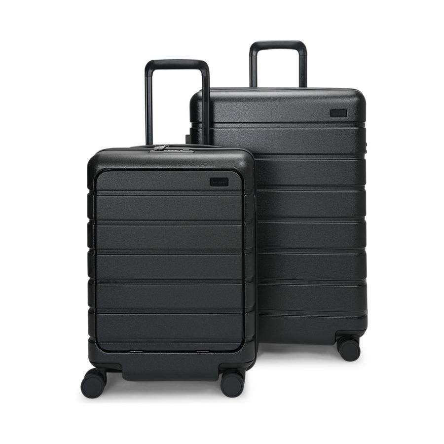 Explorer Arlo Pro 52cm Front Access & 65cm Hardside Luggage Set Black Black