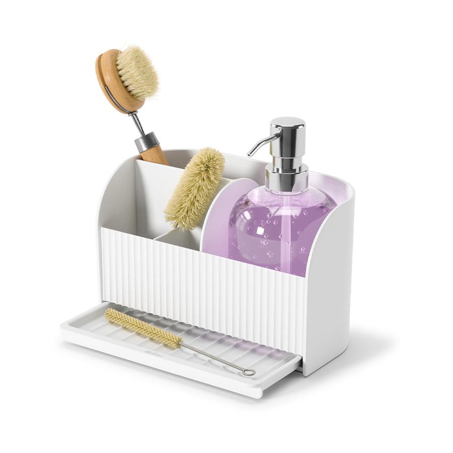 Umbra Sling Sink Caddy and Soap Pump White White