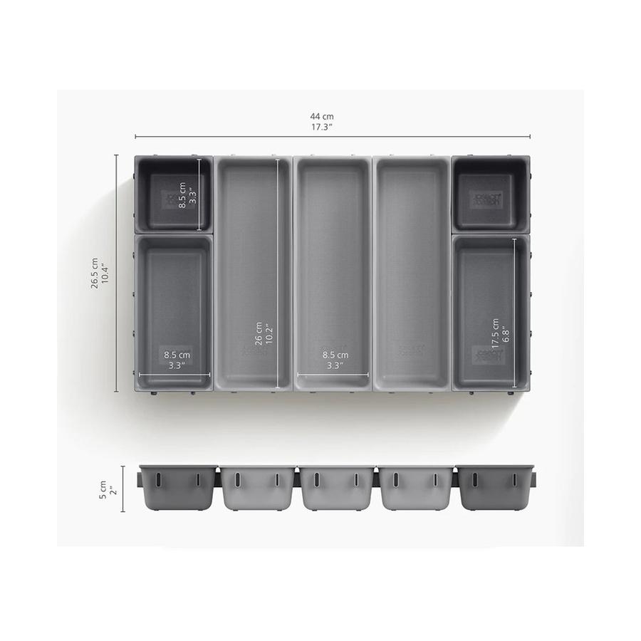 Joseph Joseph Blox 7-Piece Drawer Organiser Set Grey Grey
