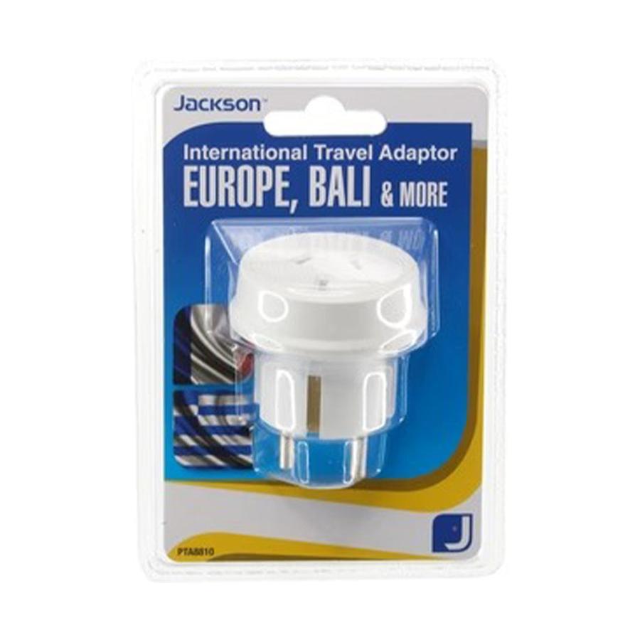 Jackson NZ to EU & Bali Travel Adapter White White