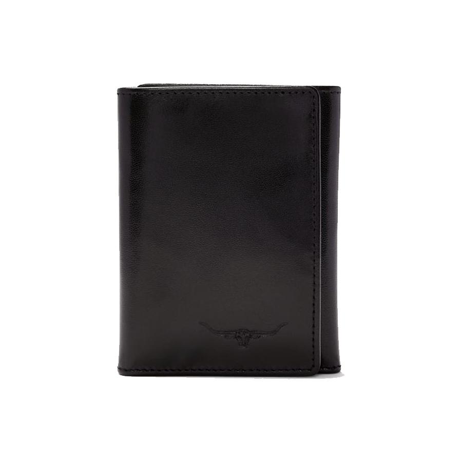RM Williams Small Tri-Fold Wallet Black Black