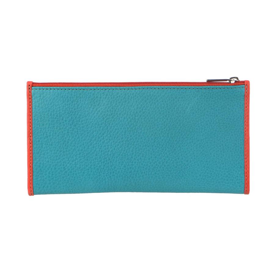 Pierre Cardin Harlow Women's Leather RFID Wallet Turquoise/Orange Turquoise/Orange