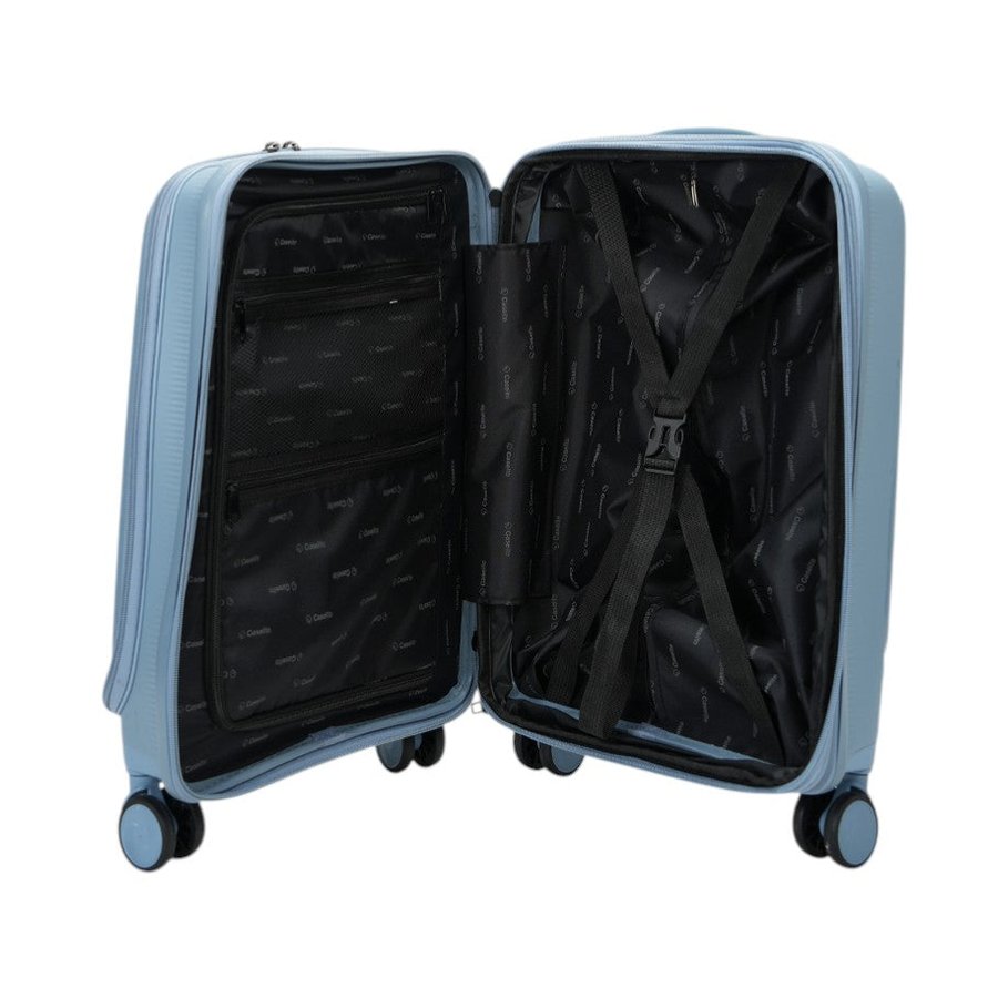 Caselite Venture 57cm Top Open Hardside Carry-On Suitcase Grey Blue Grey Blue