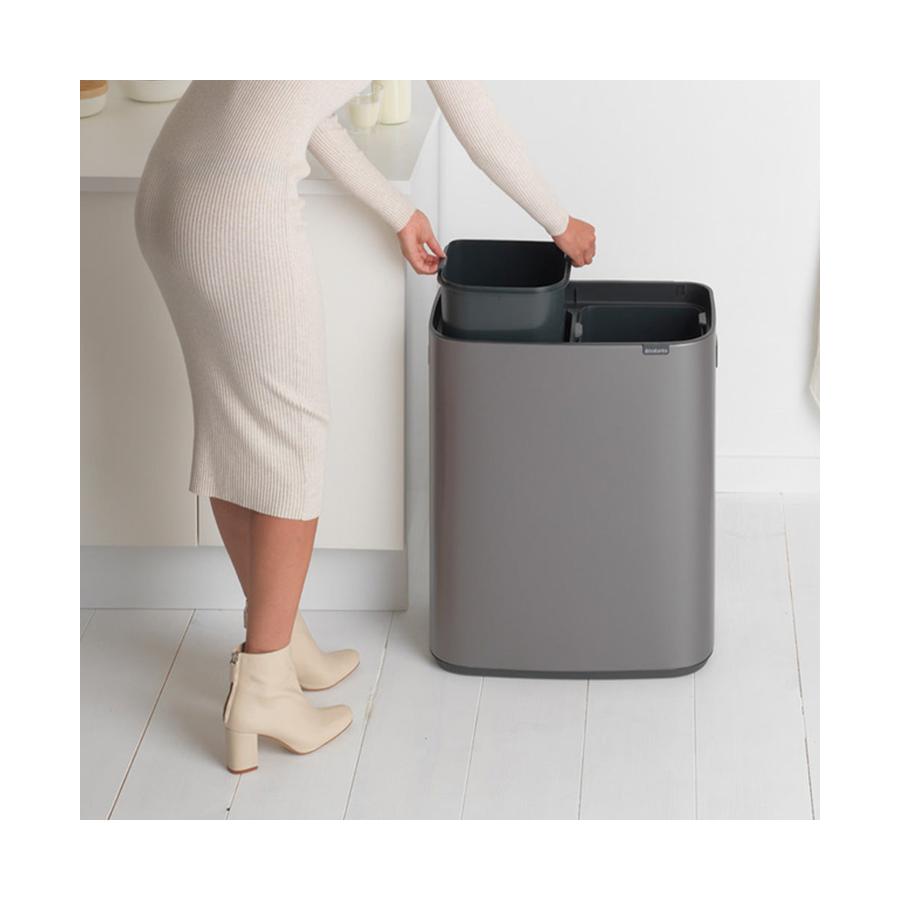 Brabantia Bo Touch Bin (2 x 30L) Platinum Platinum