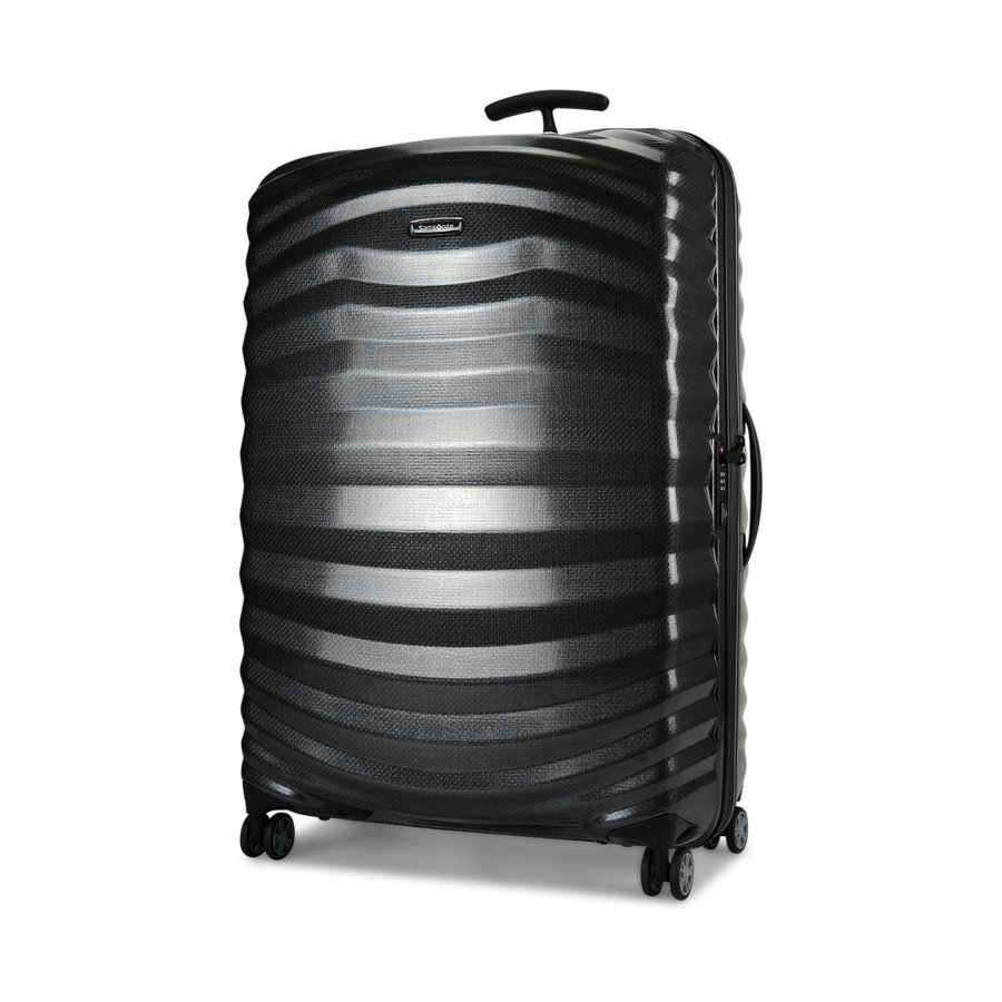 Samsonite Lite-Shock Sport 81cm CURV Checked Suitcase Black Black