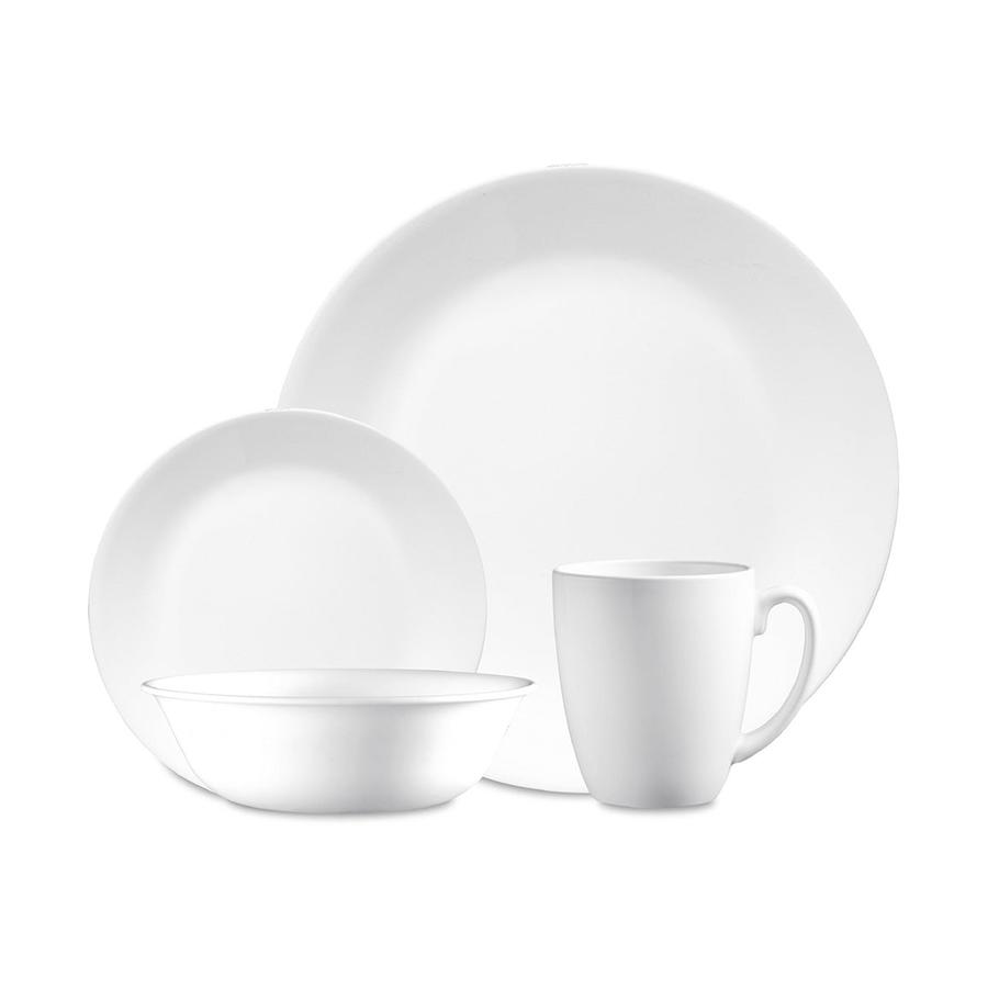 Corelle Winter Frost 16 Piece Dinner Set White White