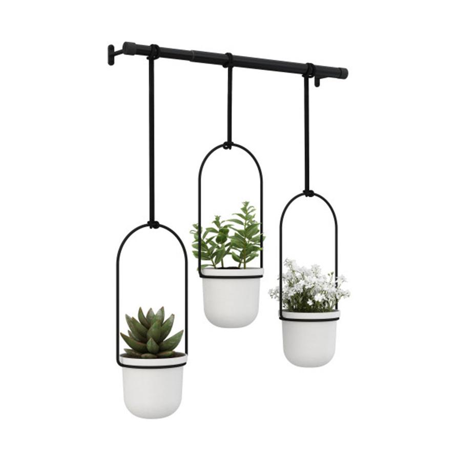 Umbra Triflora Hanging Planter White White