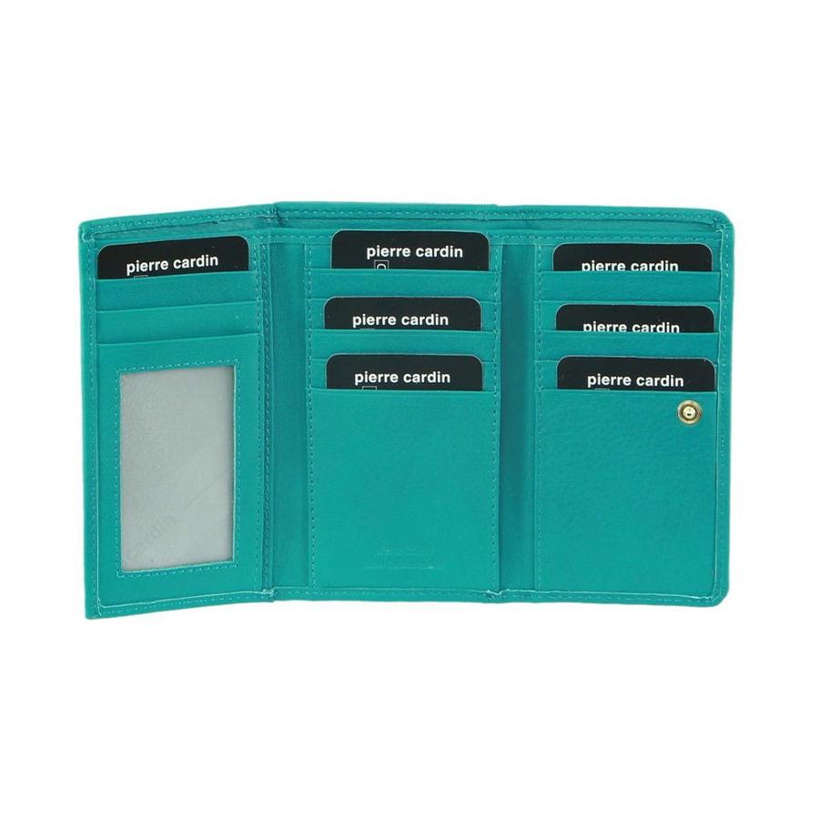 Pierre Cardin Tabby Women's Italian Leather RFID Wallet Turquoise Turquoise