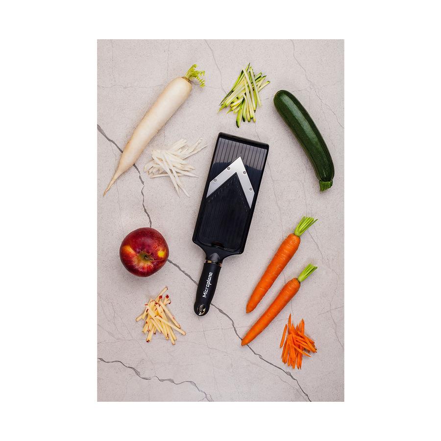 Microplane Adjustable V-Slicer with Julienne Blade Black Black