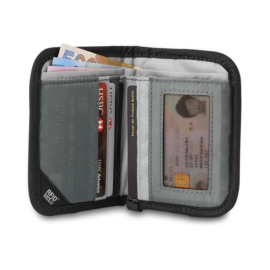 Pacsafe RFIDsafe V50 RFID Blocking Compact Wallet Black Black
