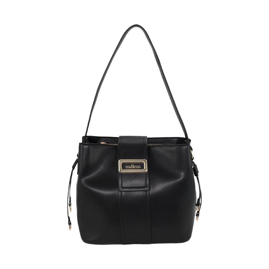 Milleni Velora Ladies Vegan Leather Fashion Mini Tote Bag Black Black