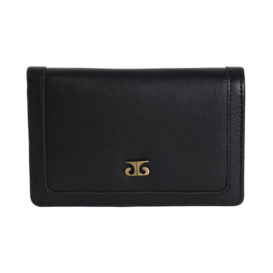 Pierre Cardin Shayla Ladies Leather Snap Button Bi-Fold Wallet Black Black