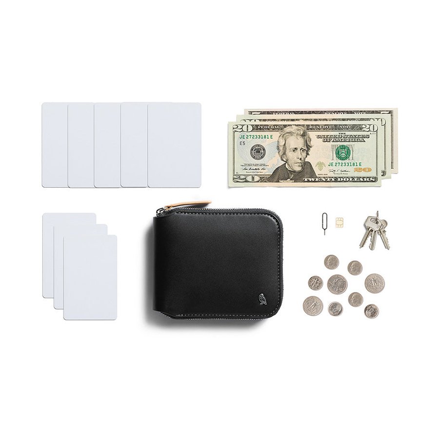 Bellroy RFID Zip Wallet Black Black
