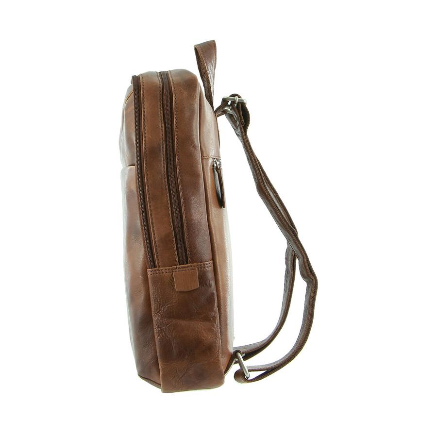 Pierre Cardin Axel Rustic Leather 15" Laptop Backpack Cognac Cognac