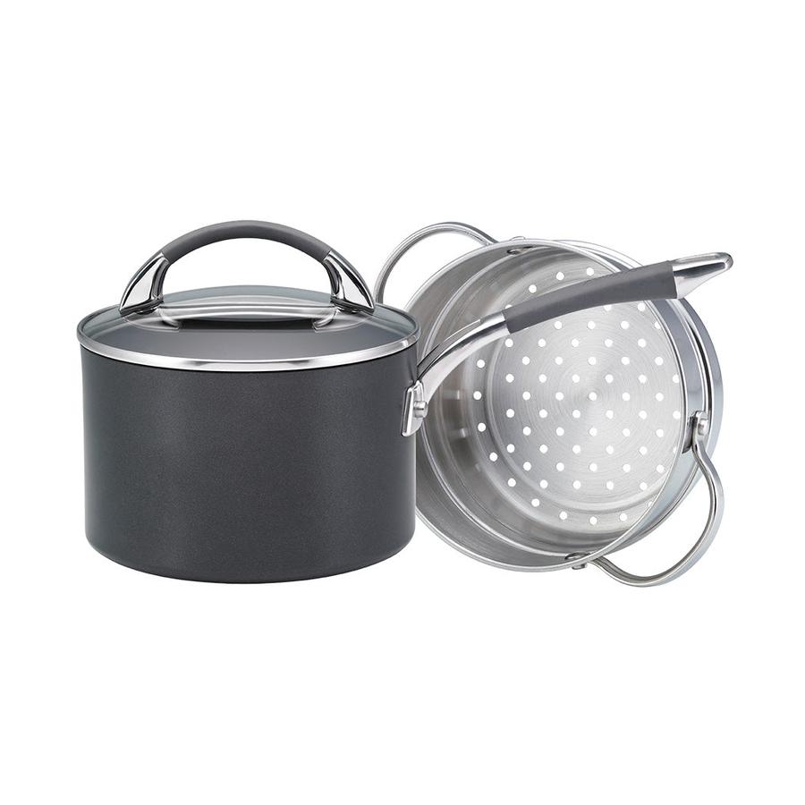 Anolon Endurance+ 18cm (2.8L) Saucepan & Bonus Steamer Black Black