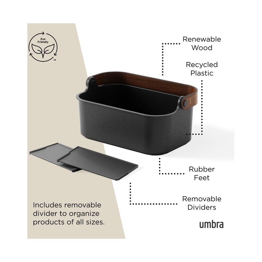 Umbra Bellwood Small Stackable Bin Black/Walnut Black/Walnut