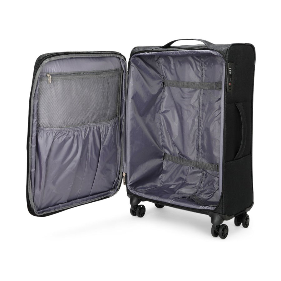 Caselite Ultra 69cm Softside Checked Suitcase Black Black