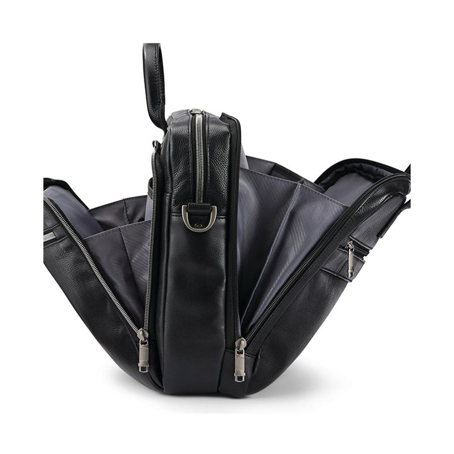 Samsonite Classic Leather Toploader Briefcase Black Black