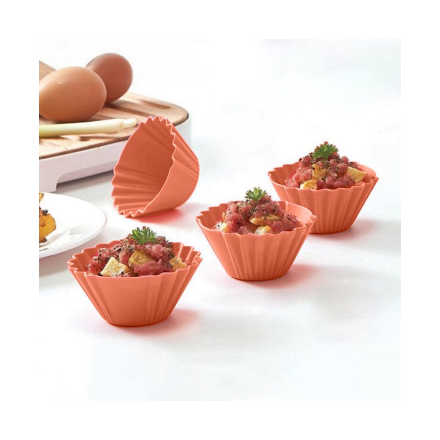 Tupperware Silicone Cupcake Forms (4 Pack) Salmon Salmon
