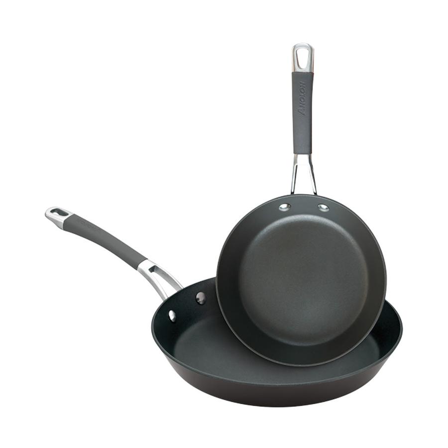 Anolon Endurance+ 20cm & 26cm Open French Skillet Set Black Black