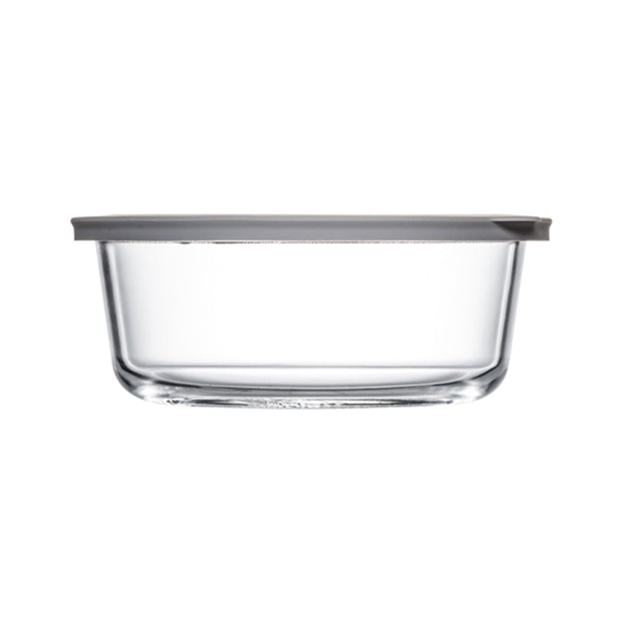 ClickClack Cook+ Round 0.9L Heatproof Glass Container Grey Grey