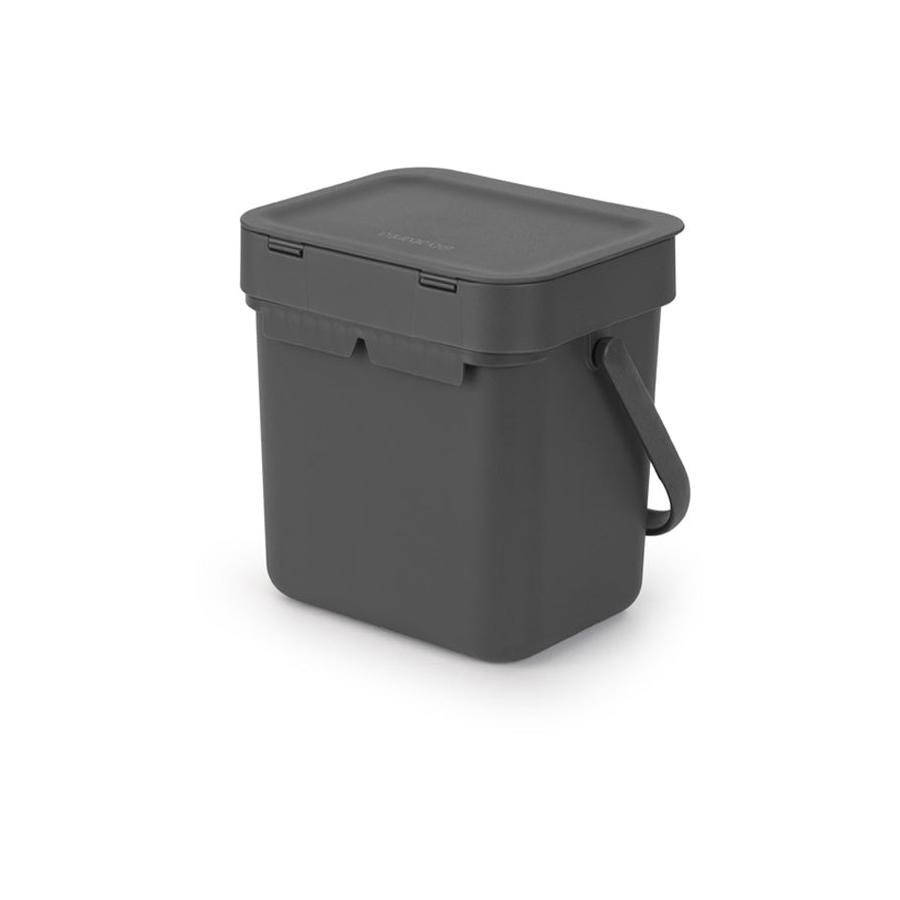 Brabantia Sort & Go Waste Bin (3L) Grey Grey