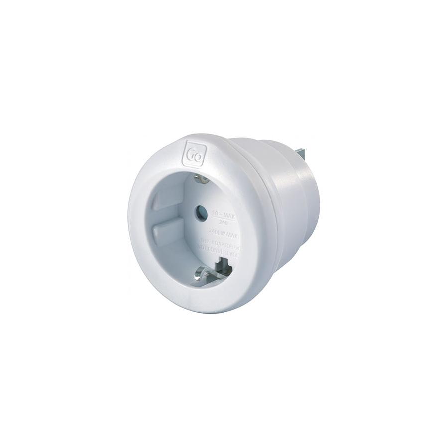 Go Travel Europe to NZ & AUS Travel Adapter White White