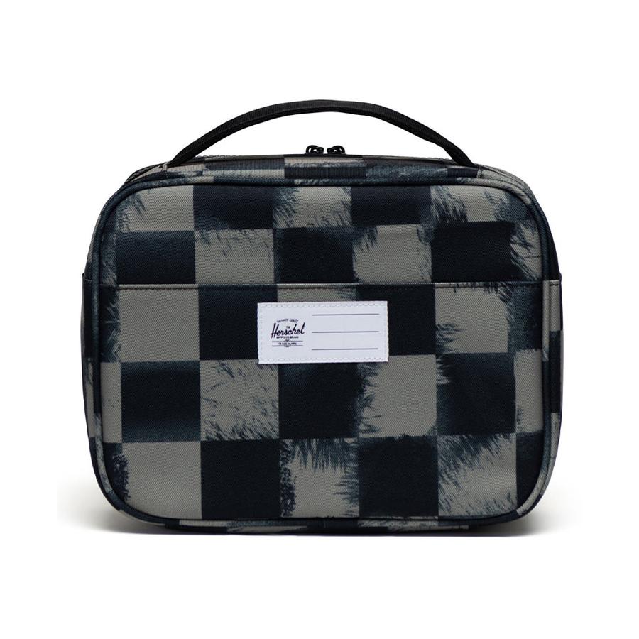 Herschel Pop Quiz Lunchbox Black Stencil Checker Black Stencil Checker