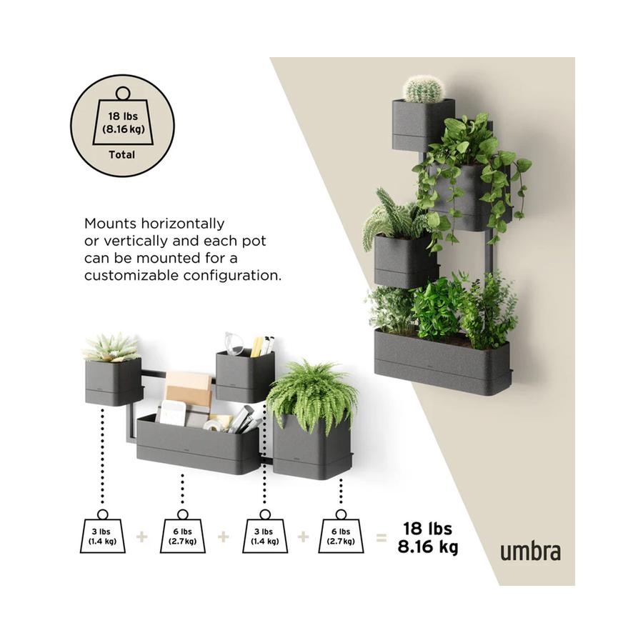 Umbra Cubiko Wall Planter Black Black