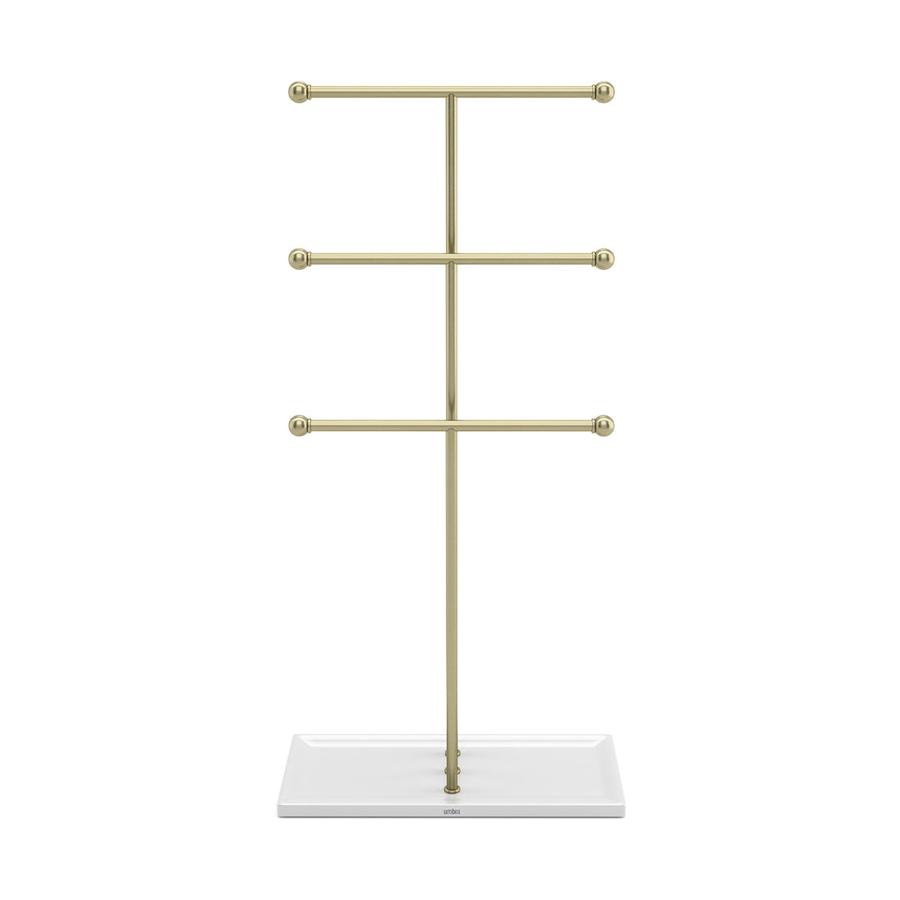 Umbra Trigem Jewellery Stand Organiser White/Brass White/Brass