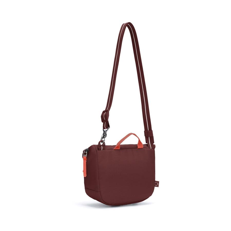 Pacsafe GO Anti-Theft Recycled Saddle Crossbody Bag Garnet Red Garnet Red