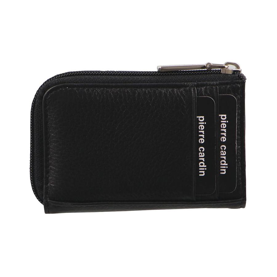 Pierre Cardin Vesper Italian Leather Key/Credit Card Holder Black Black