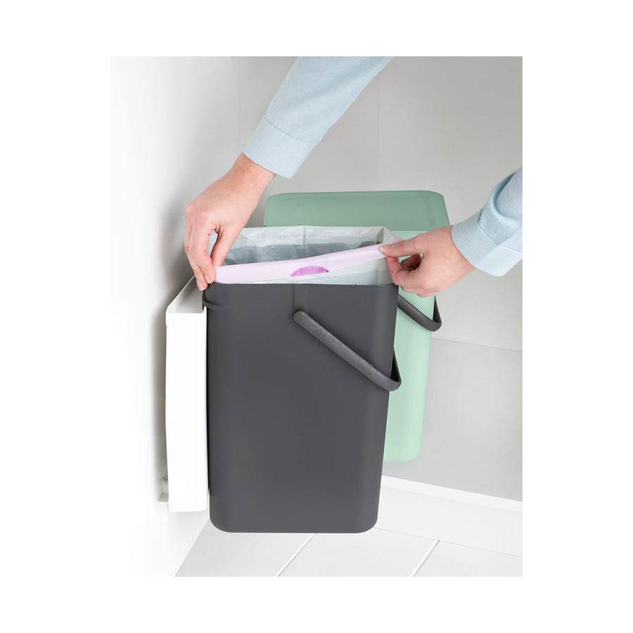 Brabantia Sort & Go Built-In Bin (2 x 12L) Jade Green/Grey Jade Green/Grey