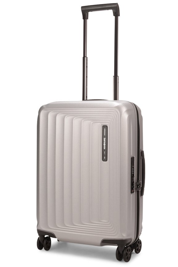 Samsonite Nuon 55cm Hardside USB Carry-On Suitcase Matte Silver