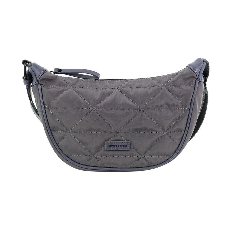 Pierre Cardin Charlise Ladies Nylon Crescent Cross-Body Bag Grey Grey
