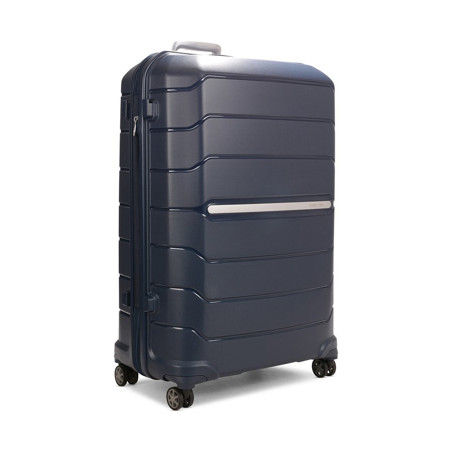 Samsonite Oc2lite 81cm Hardside Checked Suitcase Navy Navy