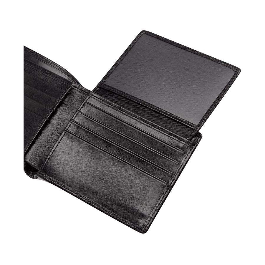 RM Williams Tri-Fold Yearling Leather Wallet Black Black
