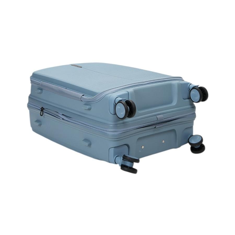 Caselite Venture 66cm Top Open Hardside Checked Suitcase Grey Blue Grey Blue
