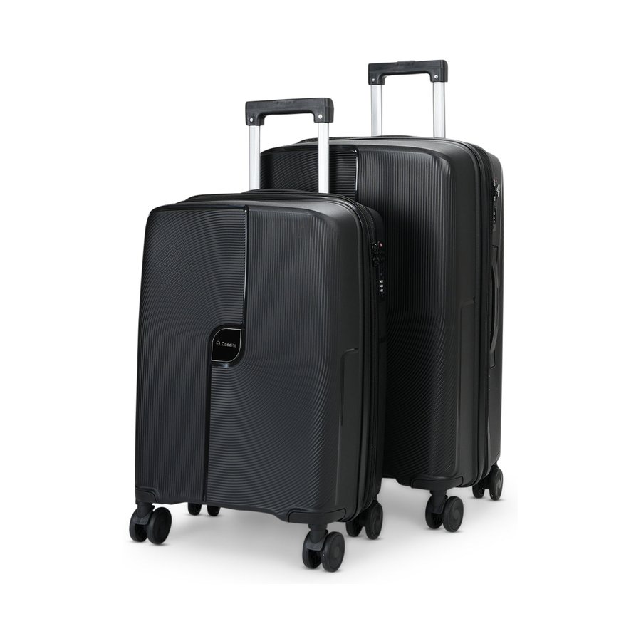 Caselite Aero 56cm & 65cm Hardside Luggage Set Black Black