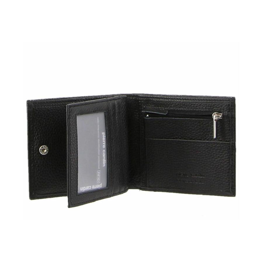 Pierre Cardin Hugo Men's Italian Leather RFID Wallet Black Black