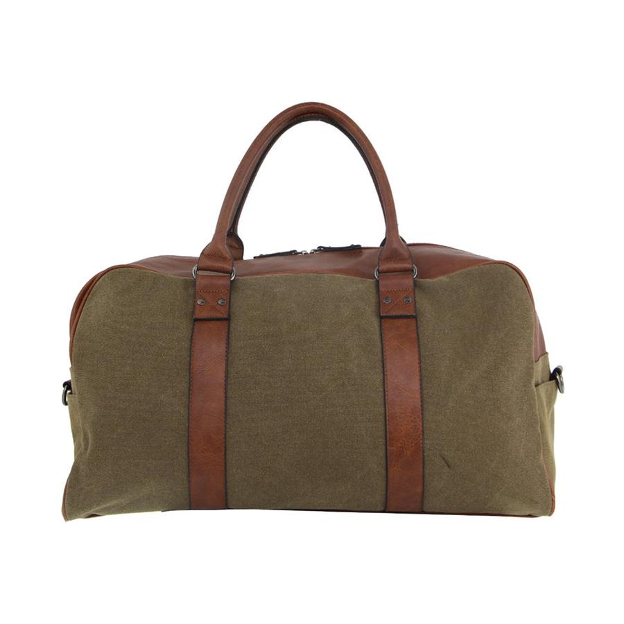 Pierre Cardin Raven Canvas Overnight Duffle Bag Brown Brown