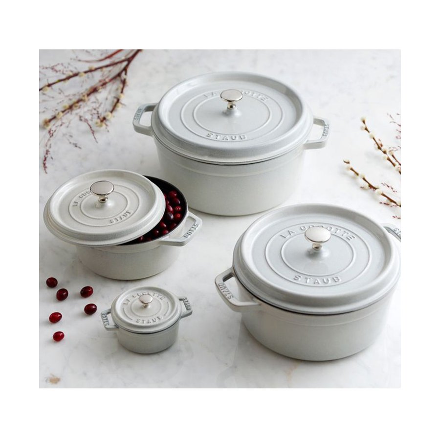 Staub 20cm (2.2L) Round Cocotte White Truffle White Truffle