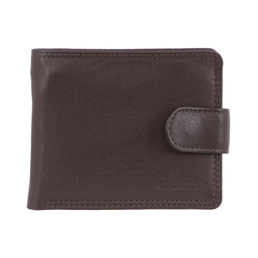 Milleni Fabio Men's Leather RFID Wallet Brown Brown